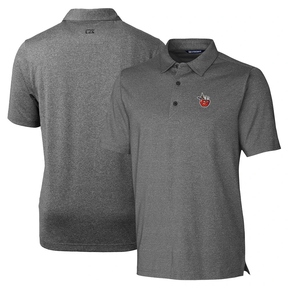 Men's Cutter & Buck Heather Charcoal Fort Wayne TinCaps Forge Heathered Stretch Polo