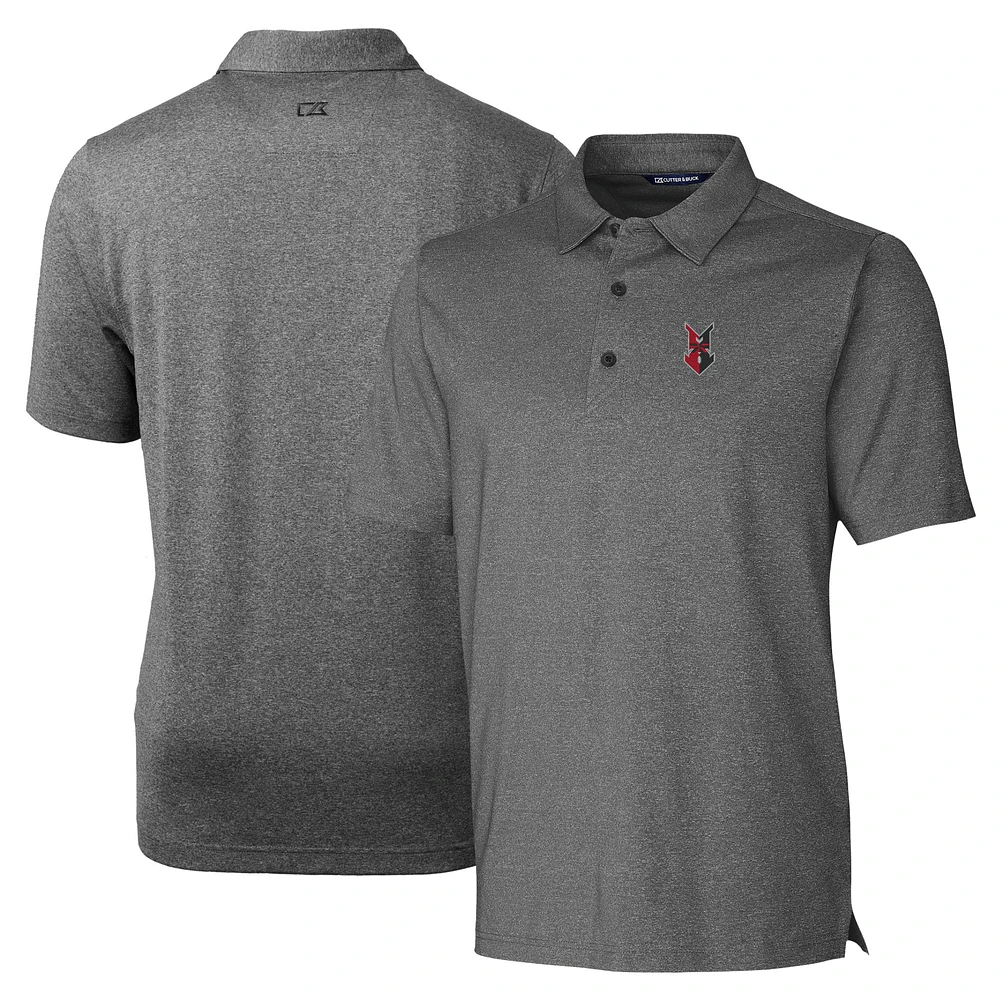 Men's Cutter & Buck Heather Charcoal Indianapolis Indians Forge Heathered Stretch Polo