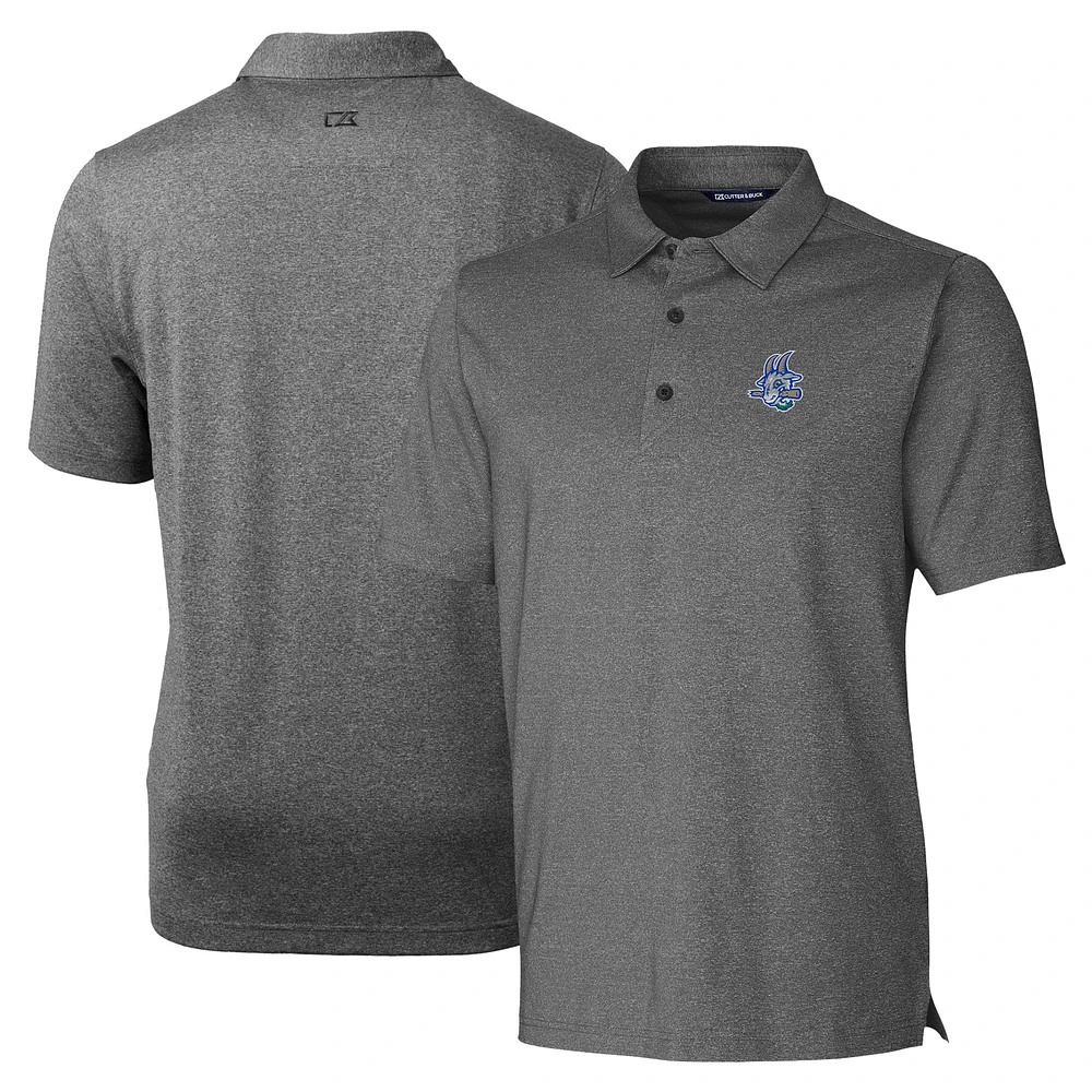 Men's Cutter & Buck Heather Charcoal Hartford Yard Goats Forge Heathered Stretch Polo