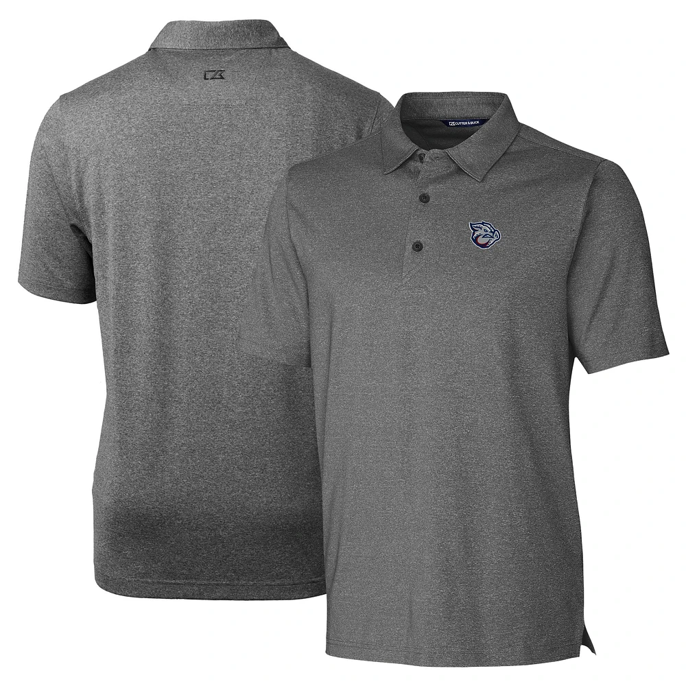 Men's Cutter & Buck Heather Charcoal Lehigh Valley IronPigs Forge Heathered Stretch Polo