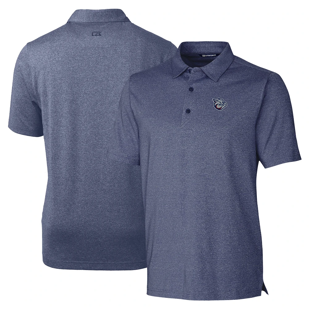 Men's Cutter & Buck Heather Navy Lehigh Valley IronPigs Forge Heathered Stretch Polo