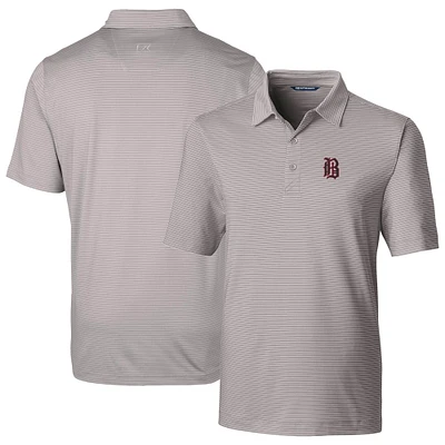 Men's Cutter & Buck  Gray Birmingham Barons Forge Pencil Stripe Stretch DryTec Polo