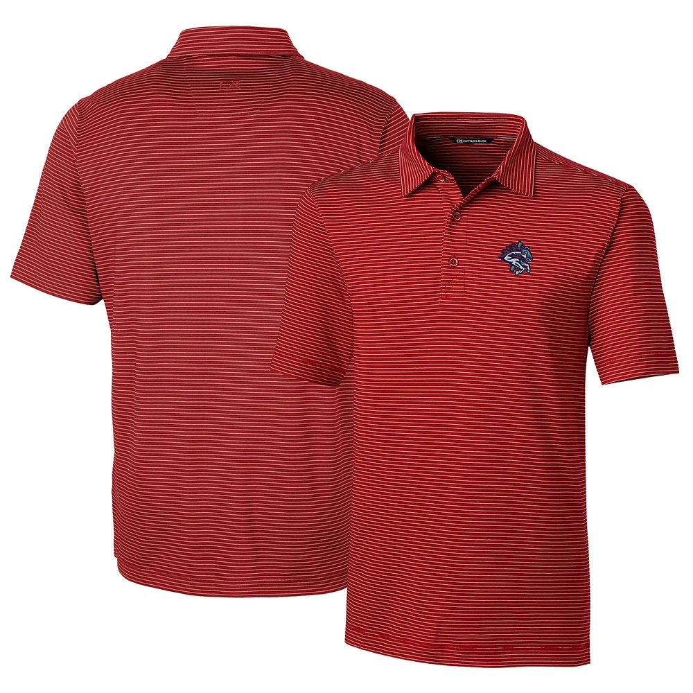 Men's Cutter & Buck Red Binghamton Rumble Ponies Forge Pencil Stripe Stretch DryTec Polo