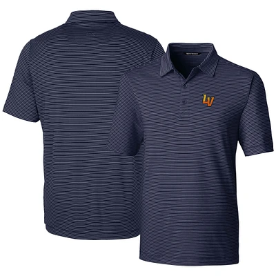 Men's Cutter & Buck Navy Las Vegas Aviators Forge Pencil Stripe Stretch DryTec Polo