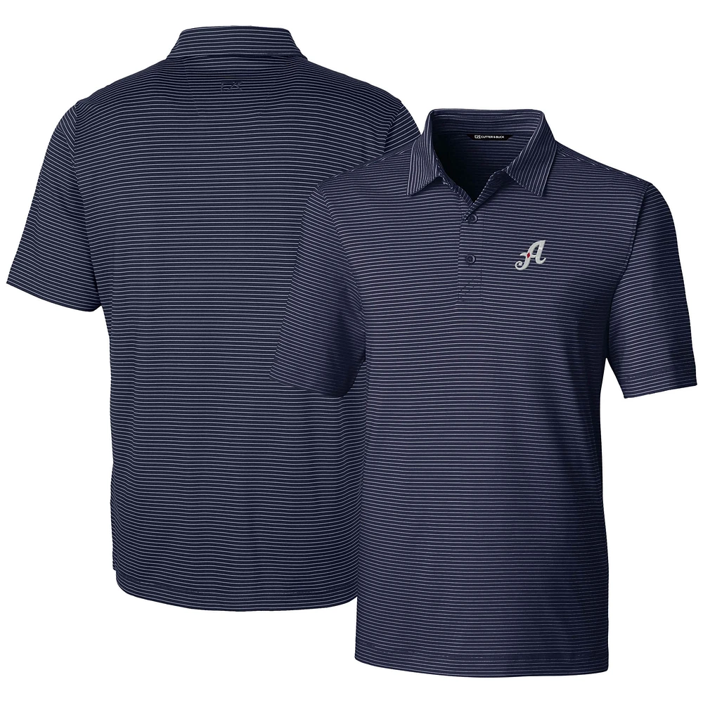 Men's Cutter & Buck Navy Reno Aces Forge Pencil Stripe Stretch DryTec Polo
