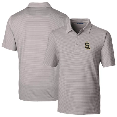 Men's Cutter & Buck Gray Salt Lake Bees Forge Pencil Stripe Stretch DryTec Polo