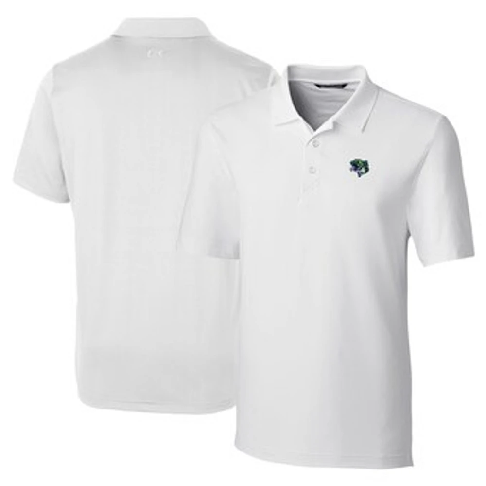Men's Cutter & Buck White Gwinnett Stripers DryTec Forge Stretch Polo