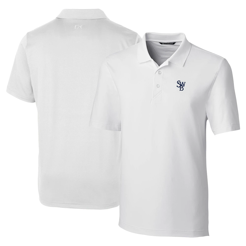 Men's Cutter & Buck White Scranton Wilkes-Barre RailRiders DryTec Forge Stretch Polo