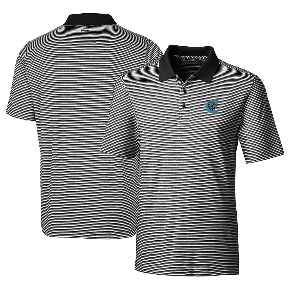 Men's Cutter & Buck Charlotte Knights Forge Tonal Stripe Stretch Polo