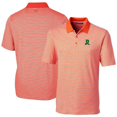 Men's Cutter & Buck Orange Dayton Dragons Forge Tonal Stripe Stretch Polo