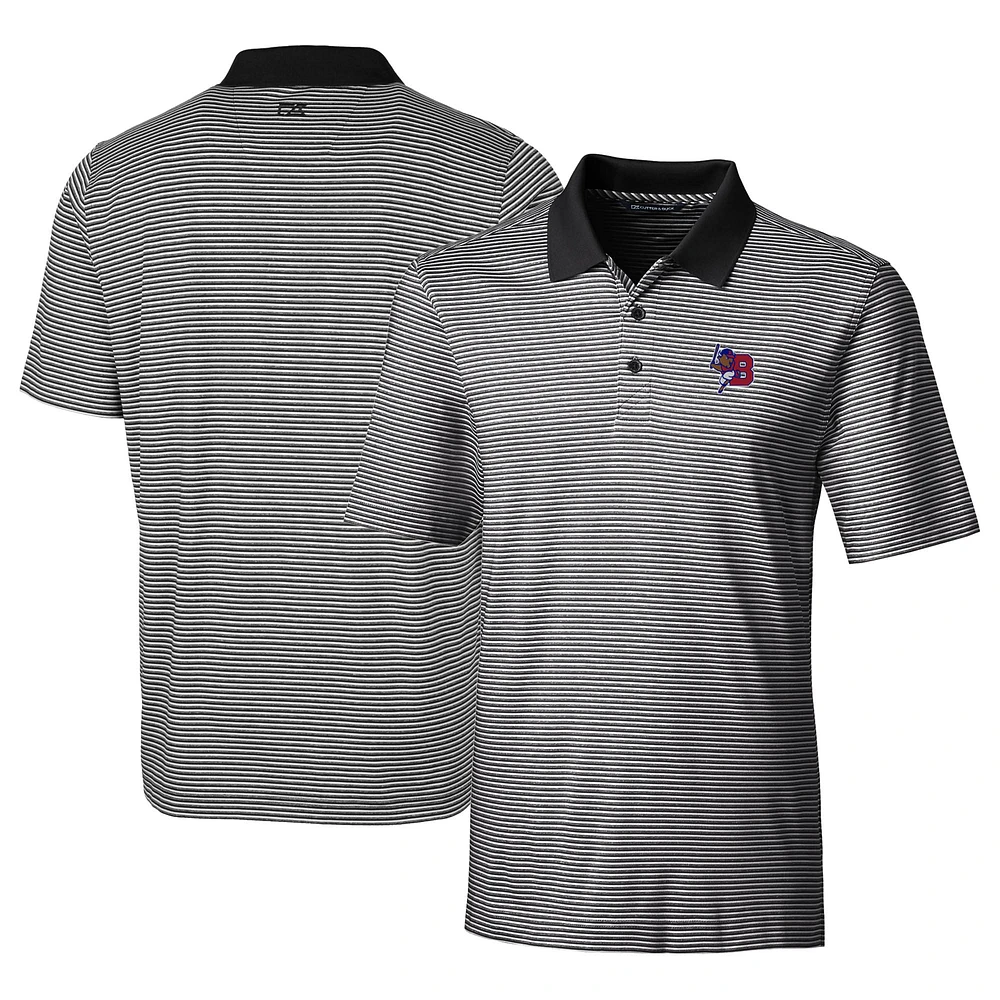 Men's Cutter & Buck Buffalo Bisons Forge Tonal Stripe Stretch Polo