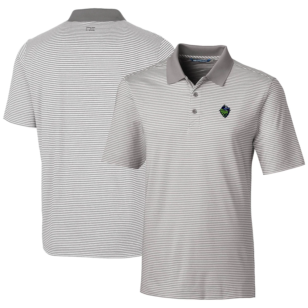 Men's Cutter & Buck Gray Hillsboro Hops Forge Tonal Stripe Stretch Polo
