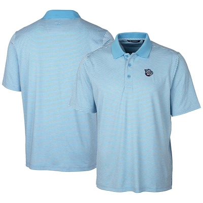 Men's Cutter & Buck Powder Blue Lehigh Valley IronPigs Forge Tonal Stripe Stretch Polo