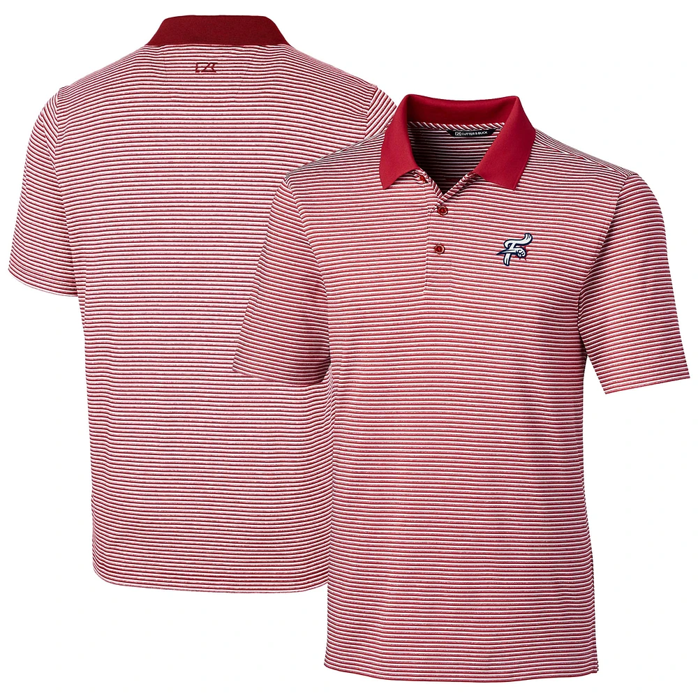 Men's Cutter & Buck Reading Fightin Phils Forge Tonal Stripe Stretch Polo