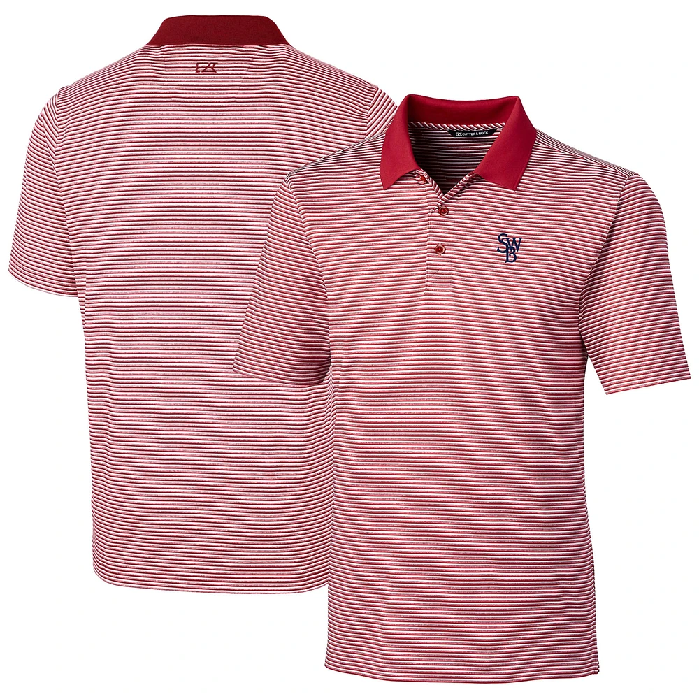 Men's Cutter & Buck Scranton Wilkes-Barre RailRiders Forge Tonal Stripe Stretch Polo