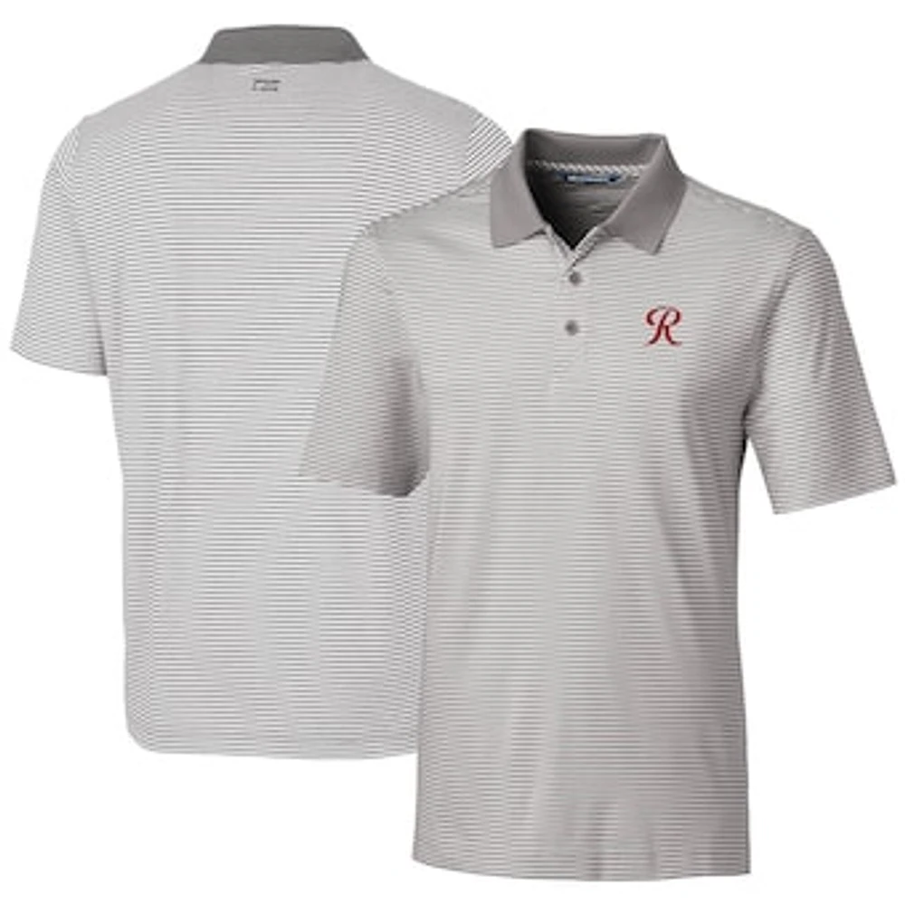 Men's Cutter & Buck Gray Tacoma Rainiers Forge Tonal Stripe Stretch Polo
