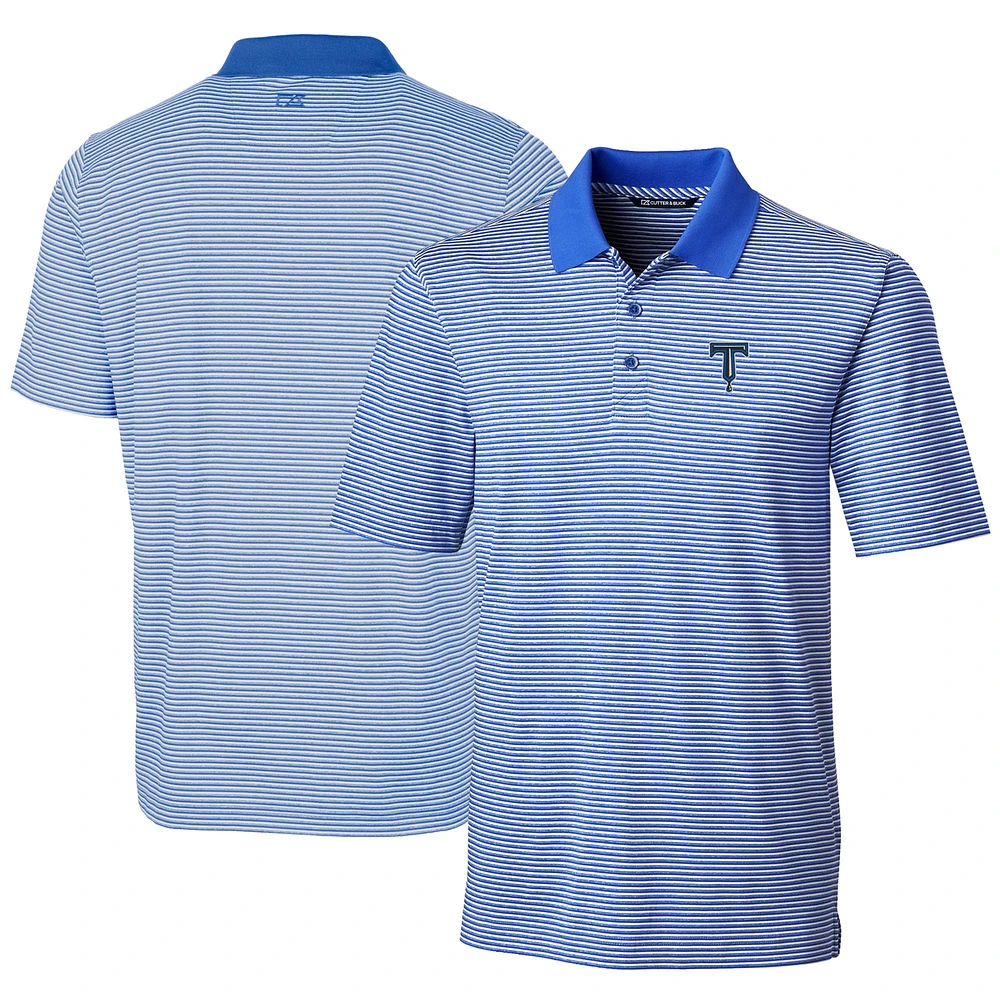 Men's Cutter & Buck Blue Tulsa Drillers Forge Tonal Stripe Stretch Polo
