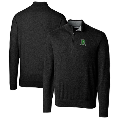 Men's Cutter & Buck Black Dayton Dragons Lakemont Tri-Blend Quarter-Zip Pullover Sweater