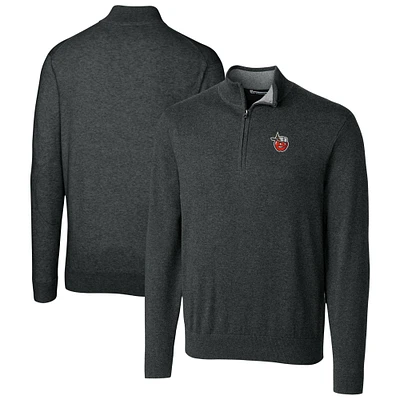Men's Cutter & Buck Heather Charcoal Fort Wayne TinCaps Lakemont Tri-Blend Quarter-Zip Pullover Sweater