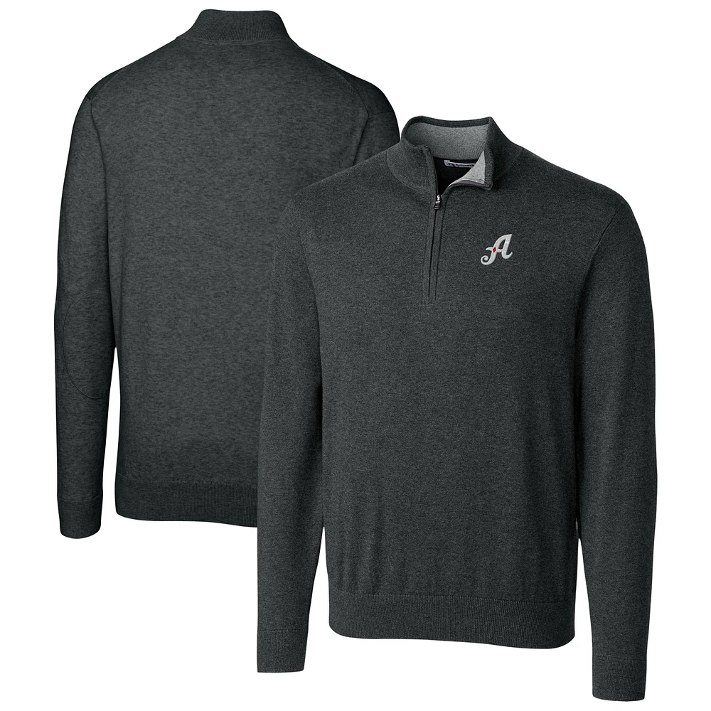 Men's Cutter & Buck Heather Charcoal Reno Aces Lakemont Tri-Blend Quarter-Zip Pullover Sweater