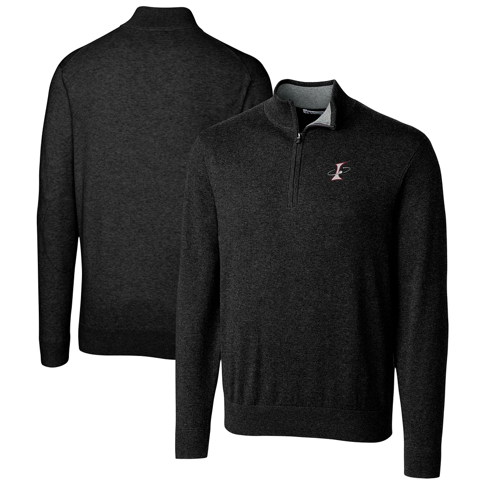 Men's Cutter & Buck Black Albuquerque Isotopes Lakemont Tri-Blend Quarter-Zip Pullover Sweater