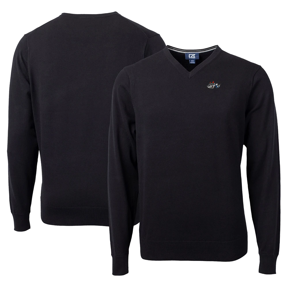 Men's Cutter & Buck Black Rocket City Trash Pandas Lakemont Tri-Blend V-Neck Pullover Sweater