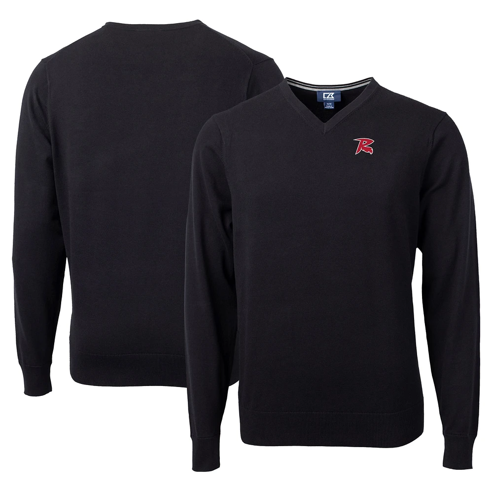 Men's Cutter & Buck Black Richmond Flying Squirrels Lakemont Tri-Blend V-Neck Pullover Sweater