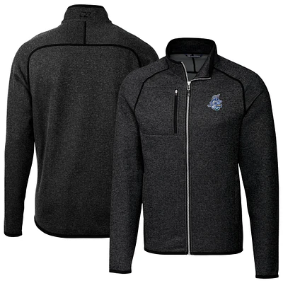Men's Cutter & Buck Heather Charcoal Hartford Yard Goats Mainsail Sweater-Knit Full-Zip Jacket