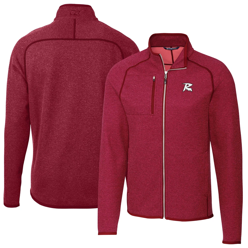 Men's Cutter & Buck Heather Richmond Flying Squirrels Mainsail Sweater-Knit Full-Zip Jacket