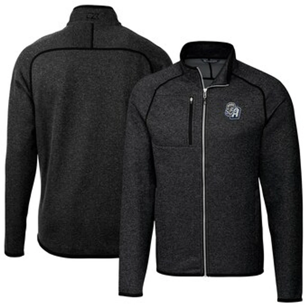 Men's Cutter & Buck Heather Charcoal San Antonio Missions Mainsail Sweater-Knit Full-Zip Jacket