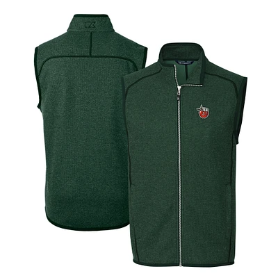 Men's Cutter & Buck Heather Fort Wayne TinCaps Mainsail Sweater-Knit Full-Zip Vest