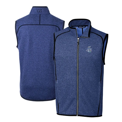 Men's Cutter & Buck Heather Hartford Yard Goats Mainsail Sweater-Knit Full-Zip Vest
