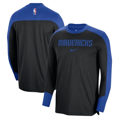 Men's Nike Black Dallas Mavericks 2024/25 Authentic Pre-Game Legend Long Sleeve Shooting Shirt