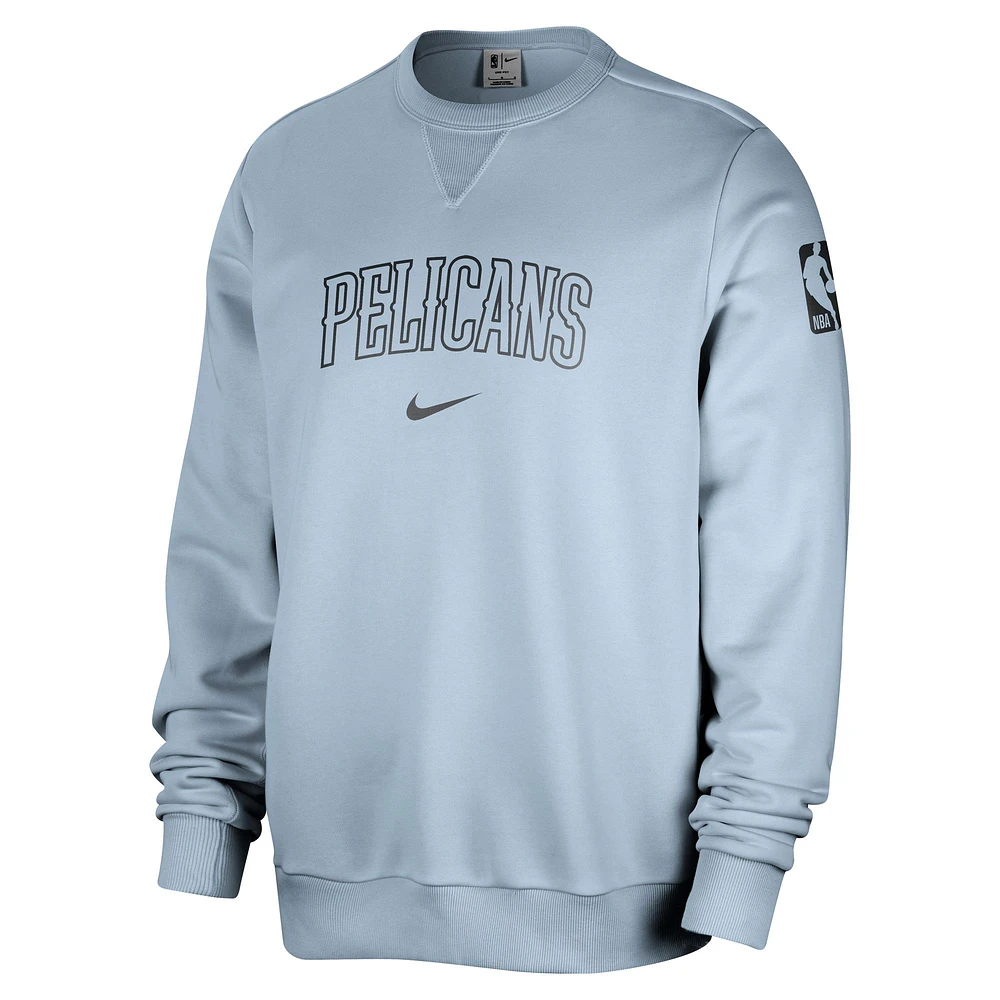 Men's Nike Light Blue New Orleans Pelicans Courtside Standard Issue Performance Pullover Sweatshirt