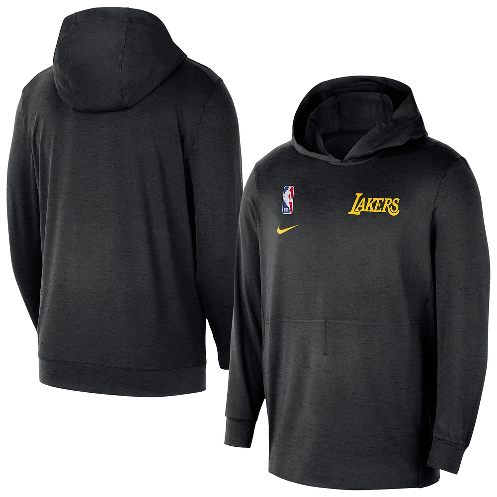 Men's Nike Black Los Angeles Lakers 2024/25 On-Court Authentic Practice Yoga Restore Lightweight Pullover Hoodie
