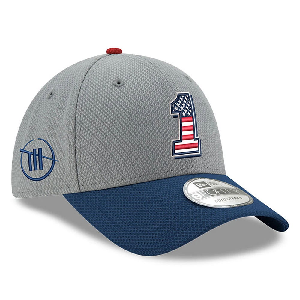 Men's New Era Gray/Navy Ross Chastain Salute 9FORTY Adjustable Hat