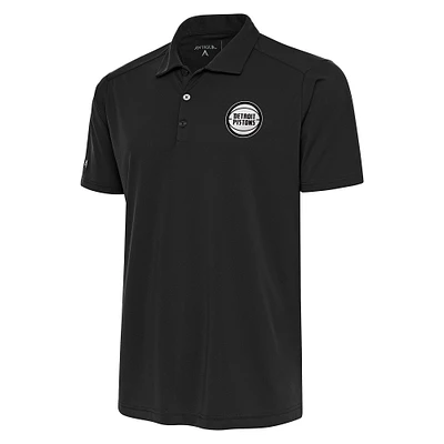 Men's Antigua Charcoal Detroit Pistons Metallic Logo Tribute Big & Tall Polo