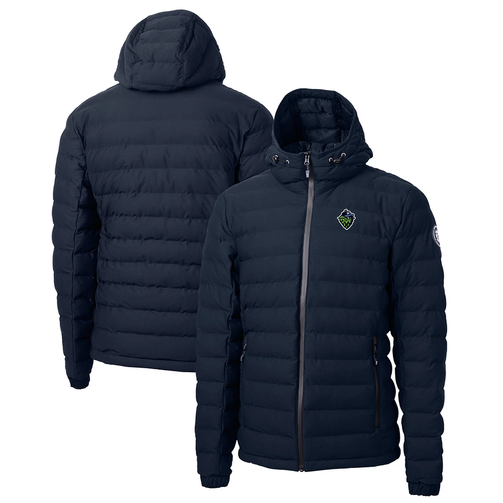 Men's Cutter & Buck Navy Hillsboro Hops Mission Ridge Repreve Eco Insulated Full-Zip Puffer Jacket