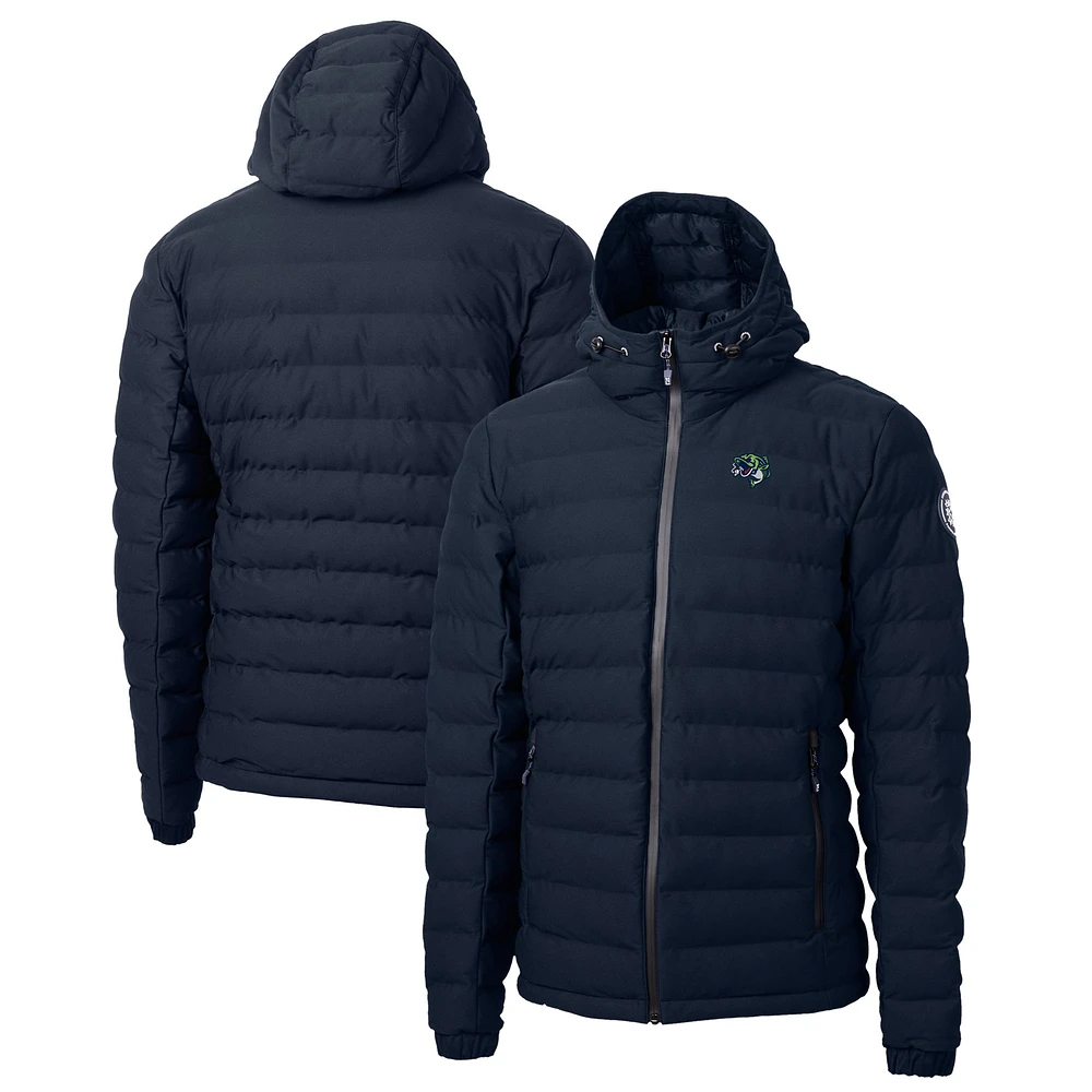 Men's Cutter & Buck Navy Gwinnett Stripers Mission Ridge Repreve Eco Insulated Full-Zip Puffer Jacket