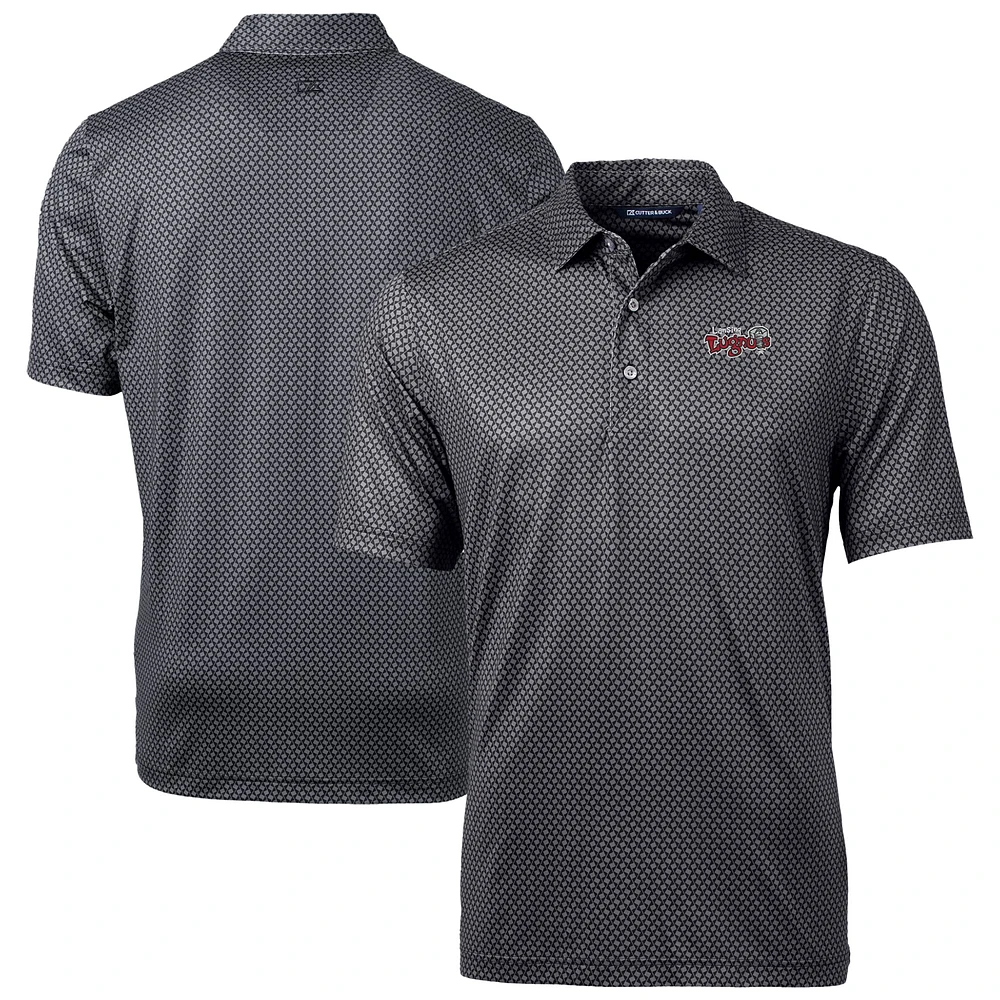 Men's Cutter & Buck Lansing Lugnuts Pike Banner Print Stretch Polo