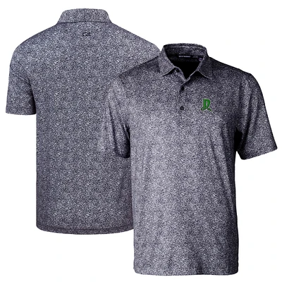 Men's Cutter & Buck Black Dayton Dragons DryTec Pike Constellation Print Stretch Polo