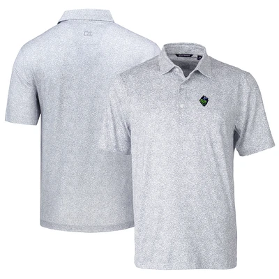 Men's Cutter & Buck Gray Hillsboro Hops DryTec Pike Constellation Print Stretch Polo