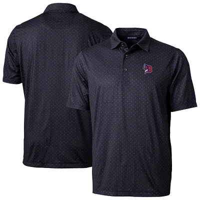 Men's Cutter & Buck Black Buffalo Bisons Pike Double Dot Print Stretch Polo