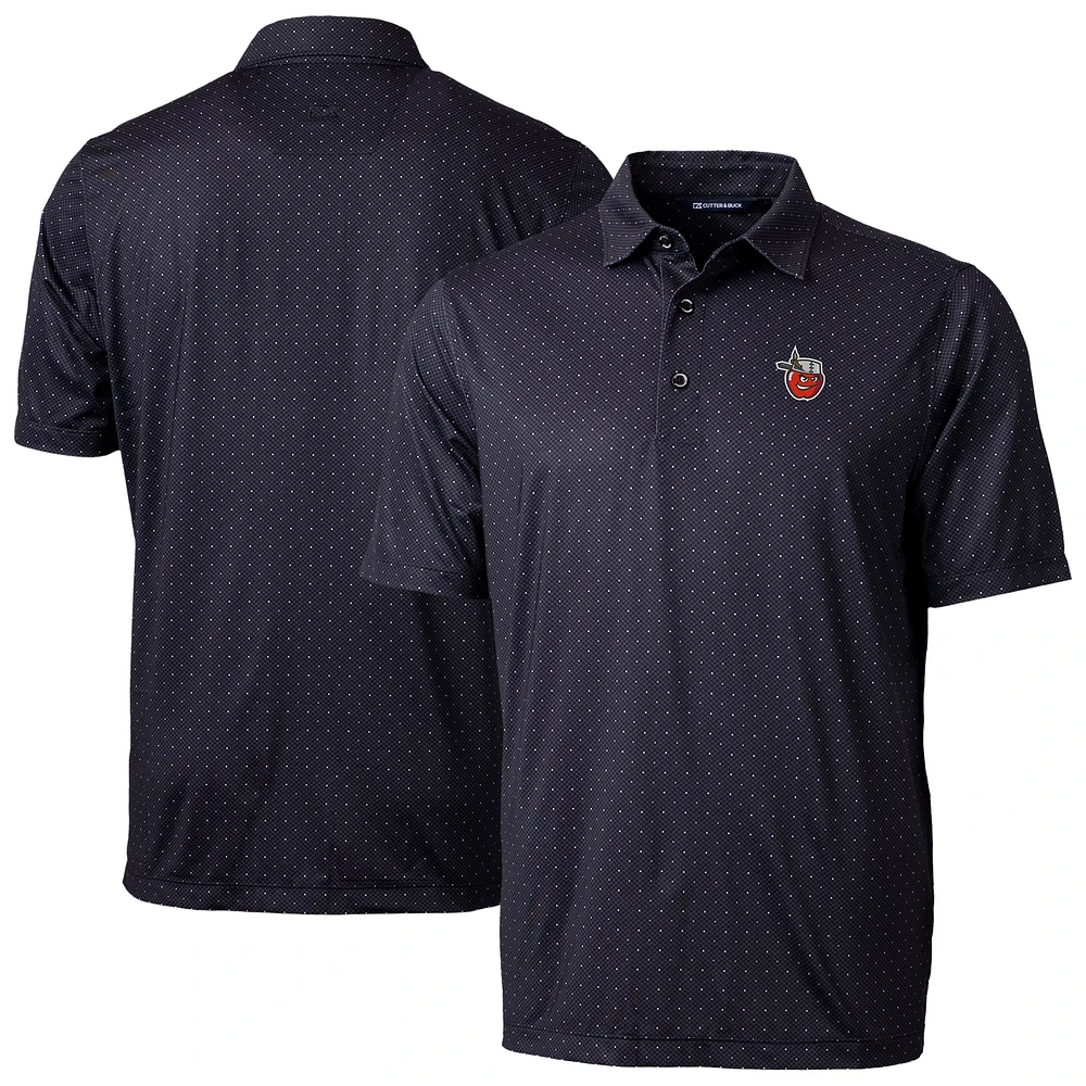 Men's Cutter & Buck Black Fort Wayne TinCaps Pike Double Dot Print Stretch Polo