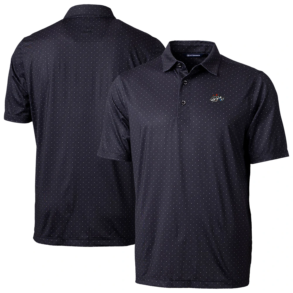 Men's Cutter & Buck Black Rocket City Trash Pandas Pike Double Dot Print Stretch Polo