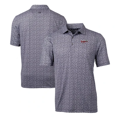 Men's Cutter & Buck Black Lansing Lugnuts Pike Magnolia Stretch Polo
