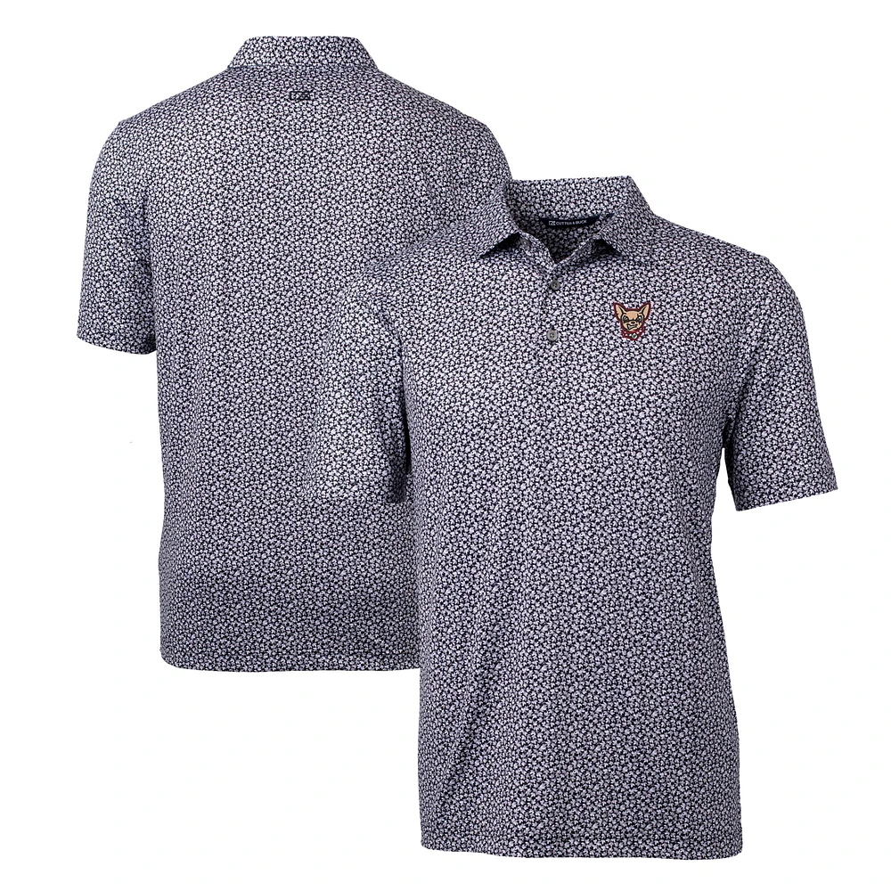 Men's Cutter & Buck Black El Paso Chihuahuas Pike Magnolia Stretch Polo