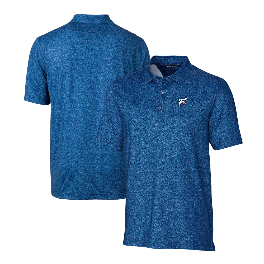 Men's Cutter & Buck Blue Reading Fightin Phils Pike Micro Floral Stretch Polo