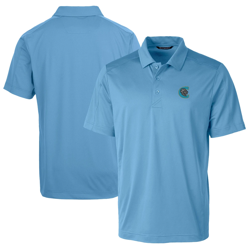 Men's Cutter & Buck Powder Blue Charlotte Knights Prospect Textured Stretch Polo