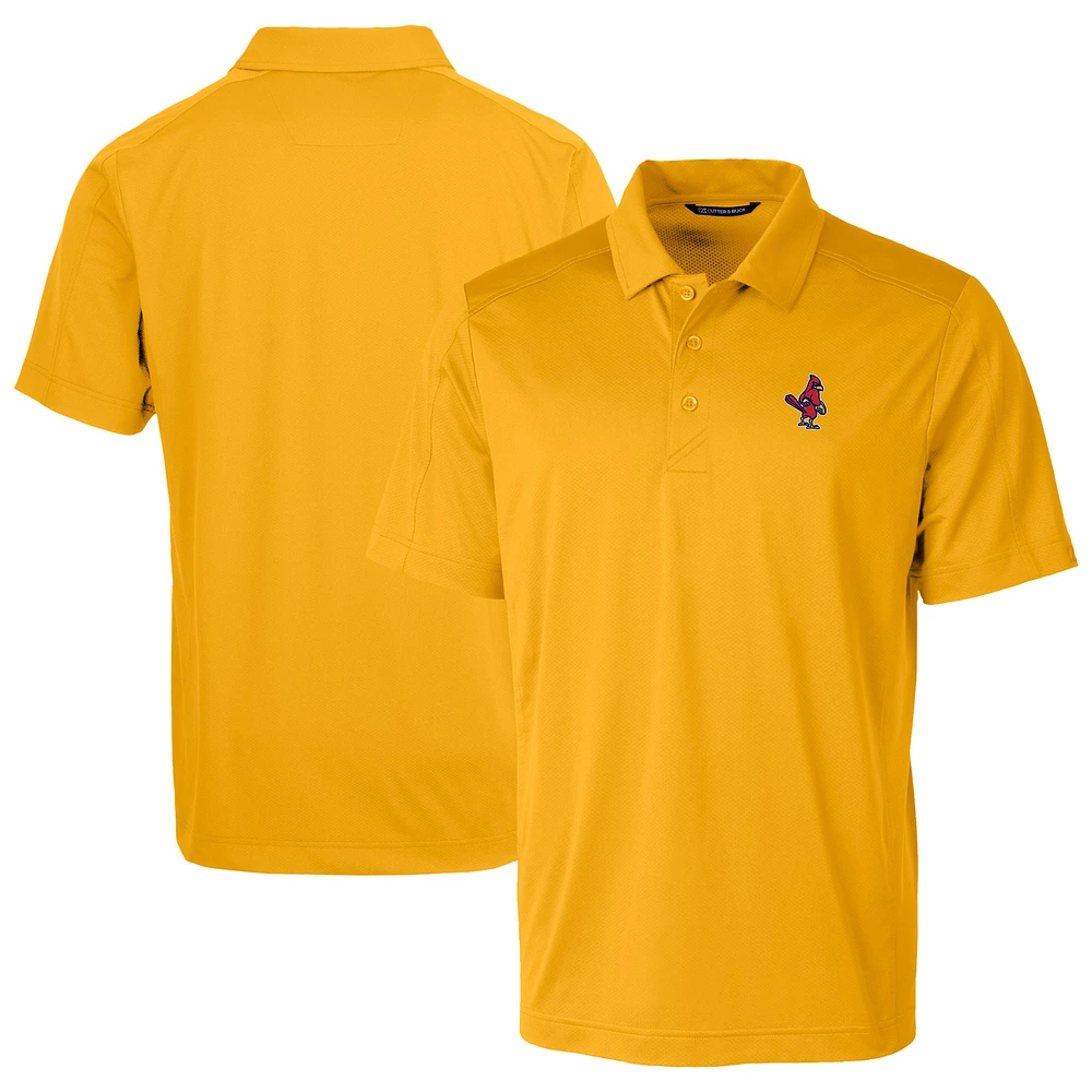 Men's Cutter & Buck Gold Memphis Redbirds Prospect Textured Stretch Polo